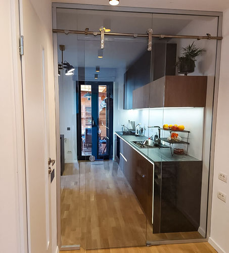 Porta da interno - Transparent Design SRL - in vetro / scorrevole / contemporanea