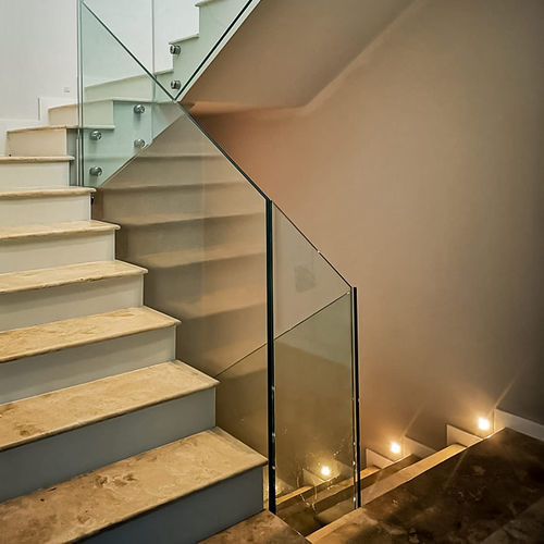 Ringhiera in alluminio - Single-Point  - Transparent Design SRL - in vetro / pannelli in vetro / da interno