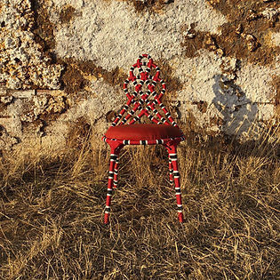 Sedia contemporanea - COBRA CORAL - Sergio J. Matos - da interno / in tessuto / con supporto in acciaio inossidabile