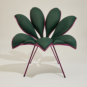 Sedia design originale - FLOR DE LÓTUS - Sergio J. Matos - da interno / in tessuto / con supporto in acciaio inossidabile