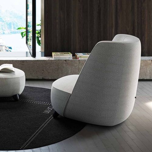 Chauffeuse contemporanea - Gradisca - LIU JO Living - in tessuto / in legno / a schienale alto