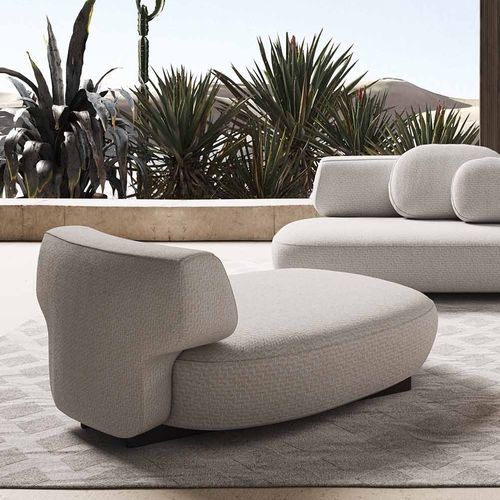 Chaise longue contemporanea - Tetù - LIU JO Living - in tessuto / da esterno / bianca
