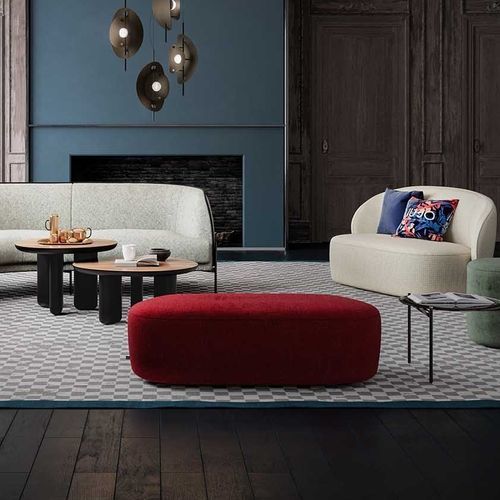 Ottomana contemporanea - Guest - LIU JO Living - in tessuto / ovale / da interno