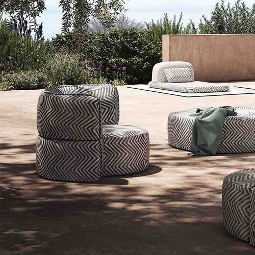 Poltrona contemporanea - Soft Island - LIU JO Living - in tessuto / reclinabile / blu