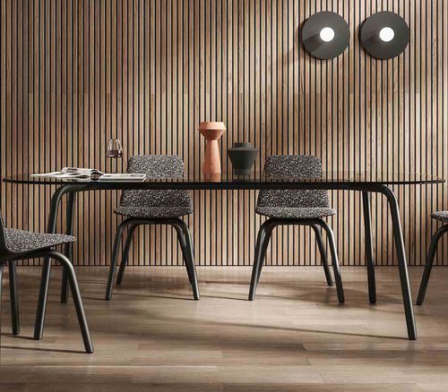 Tavolo contemporaneo - Osé - LIU JO Living - in vetro temprato / in ceramica / con supporto in acciaio termolaccato