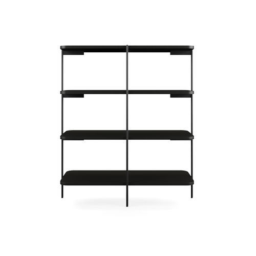 Scaffale contemporaneo - Caillou - LIU JO Living - in noce / in MDF laccato / in acciaio con rivestimento a polvere