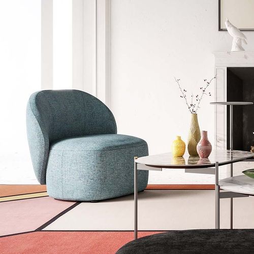 Poltrona contemporanea - Guest - LIU JO Living - in tessuto / in legno / blu