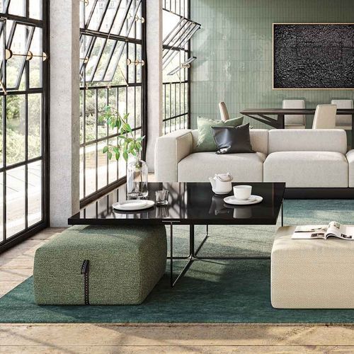 Tavolino basso contemporaneo - Hidden Island - LIU JO Living - in MDF laccato / con supporto in acciaio termolaccato / quadrato