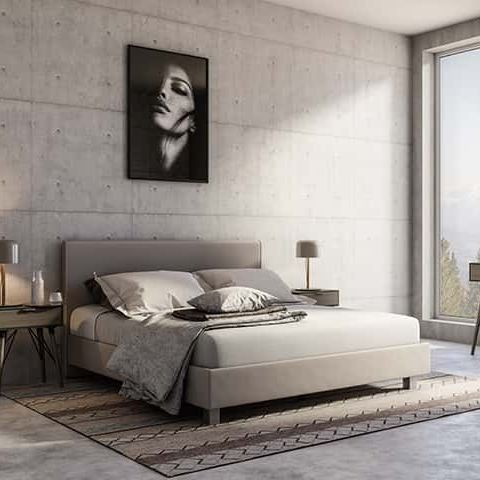 Letto matrimoniale - Swissbed Silhouette - Swissflex - contemporaneo / personalizzabile / in tessuto