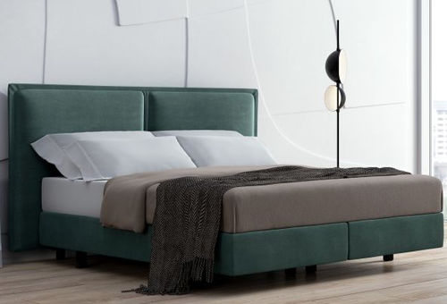 Letto matrimoniale - Swissflex® Box uni 22 bridge® - Swissflex - contemporaneo / imbottito / con testiera imbottita