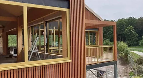 Facciata in legno - PT-Touchwood - acustica / prefabbricata / personalizzabile