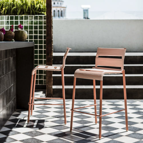 Sedia alta contemporanea - Barcelonette - Mexa Design - da giardino / da cucina / per terrazza