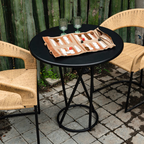 Tavolo da bistrot contemporaneo - Mestiza - Mexa Design - in legno / con supporto in metallo / rotondo