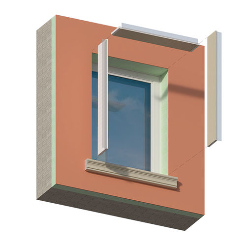 Cornice di finestra in polistirene espanso PSE - EDST series - Eleni FIX - a tenuta stagna / isolante / interruttore di ponte termico