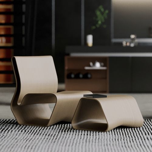 Poltrona contemporanea - ESKER - Model No. Furniture - in resina / in resina / con poggiapiedi
