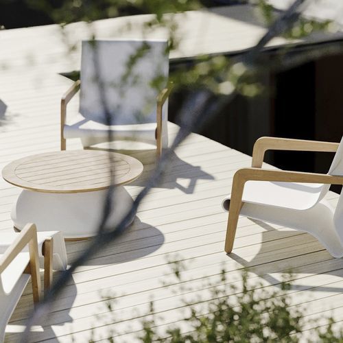 Tavolino basso contemporaneo - SOLIS - Model No. Furniture - in ciliegio / in olmo / in resina