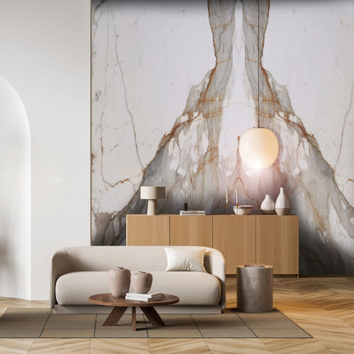 Lastra in pietra in ceramica - BORGHINI ANTICO - MEDITERRANEO SURFACES - per muro / lucida / aspetto marmo