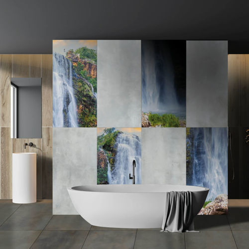 Pannello decorativo in gres porcellanato - WATERFALL - BRENNERO CERAMICHE - per interni / 3D / con motivo stampato