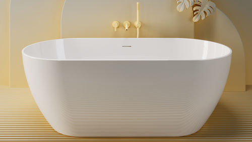 Vasca da bagno ovale - NUKURU SHINE - ZENON SMART SOLID SURFACE - ad isola / per ambiente abitativo / in acrilico