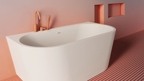 Vasca da bagno ovale - AIDAR MATE - ZENON SMART SOLID SURFACE - filomuro / per ambiente abitativo / in acrilico