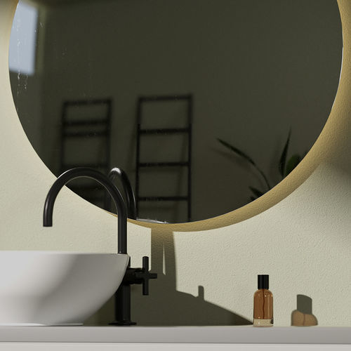 Specchio da bagno a muro - ORION - ZENON SMART SOLID SURFACE - contract / contemporaneo / rotondo