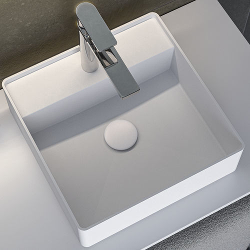 Lavabo da appoggio - TAMESIS TL - ZENON SMART SOLID SURFACE - in Solid Surface / finitura opaca / quadrato
