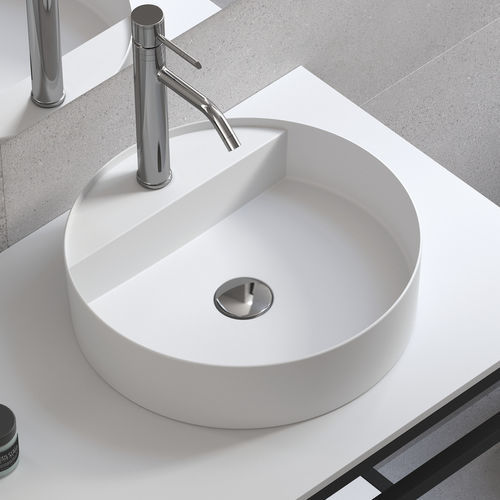 Lavabo da appoggio - RIN TL - ZENON SMART SOLID SURFACE - in Solid Surface / antibatterico / rotondo