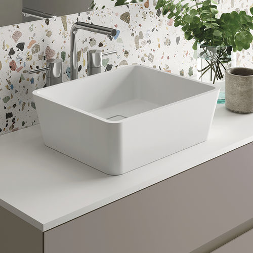 Lavabo da appoggio - ALASKA 39 - ZENON SMART SOLID SURFACE - in Solid Surface / antibatterico / finitura opaca