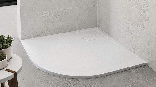 Piatto doccia d'angolo - ANGULAR - ZENON SMART SOLID SURFACE - da appoggio / in Solid Surface / antiscivolo