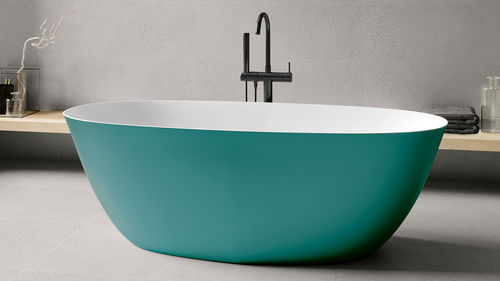 Vasca da bagno ovale - COVADONGA - ZENON SMART SOLID SURFACE - ad isola / per ambiente abitativo / in Solid Surface