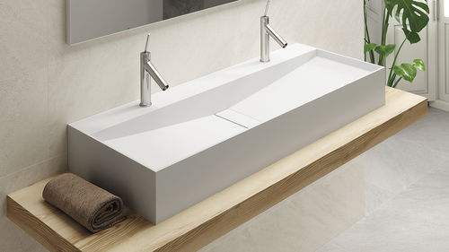 Lavabo da appoggio - DINAMARCA - ZENON SMART SOLID SURFACE - in Solid Surface / antibatterico / doppio