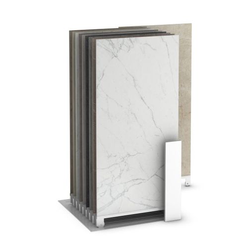 Espositore per piastrelle in metallo - ML.XL009 - DR TECNICA - a doppia faccia / a 4 lati / 7 ripiani