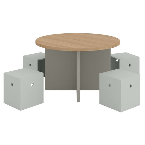 Tavolo da gioco per bambini contemporaneo - ROUND | SQUARE - Muba Design - per uso residenziale / in legno laccato / su misura