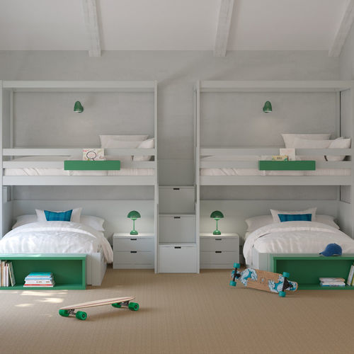 Comodino contemporaneo - Muba Design - in legno laccato / con supporto in legno laccato / rettangolare