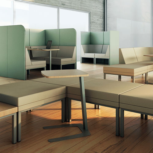 Tavolo d'appoggio contemporaneo - Talk - Cavaletti S/a - in MDF / con supporto in acciaio / quadrato