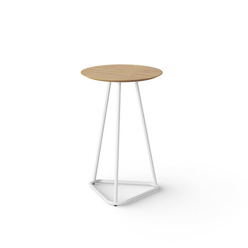 Tavolo d'appoggio contemporaneo - Fun - Cavaletti S/a - in legno / con supporto in acciaio / rotondo