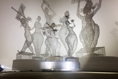 Scultura in acciaio - FAITH, HOPE &amp; LOVE - ARTBUZ creative workshop - in filo metallico / in alluminio / fatta a mano