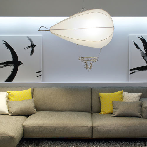 Plafoniera design originale - BIG LIGHT ZEPPELIN - ARTBUZ creative workshop - ovale / in metallo / in alluminio
