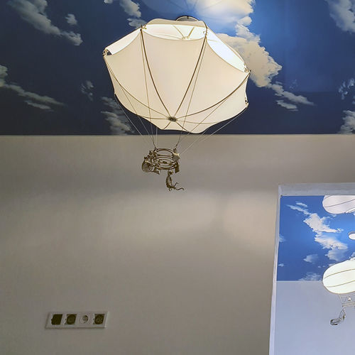 Plafoniera design originale - LIGHT AIRSHIP - ARTBUZ creative workshop - ovale / in metallo / in alluminio