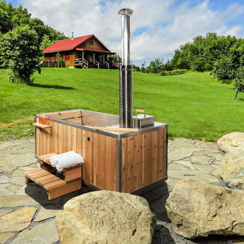 Spa fuoriterra - Duo Wood Fired - Urban Cedar Hot Tubs and Saunas - rettangolare / 2 posti / in legno