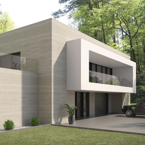 Rivestimento di facciata in pannelli - TRAVERTINE NAVONA - Arklam - in gres porcellanato / finitura naturale / aspetto marmo