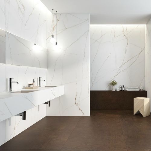 Lastra in pietra in gres porcellanato - MELBOURNE  - Arklam - per stanza da bagno / di protezione / aspetto marmo