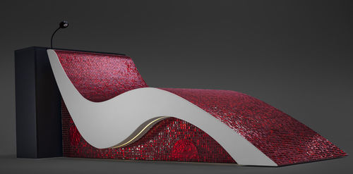 Banco di riposo professionale - ROSE-RED - SOLEUM GmbH - per hotel / in mosaico di vetro / in microcemento