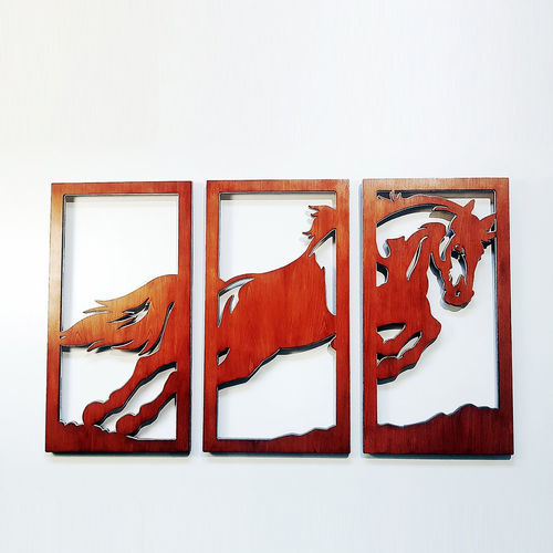 Pannello decorativo da parete - Quadro design Tramax Equus - Laserplanet - in legno / in MDF / per uso residenziale