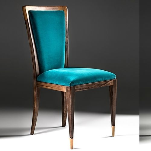 Sedia da pranzo contemporanea - Savoia - ANNIBALE COLOMBO - da interno / in velluto / in teak