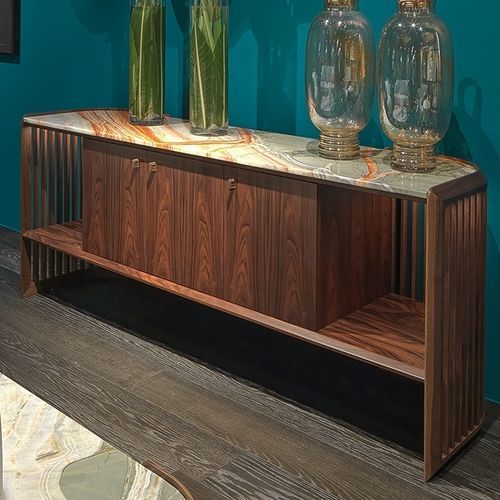 Credenza contemporanea - Rosalina - ANNIBALE COLOMBO - in noce / in marmo / con ripiano