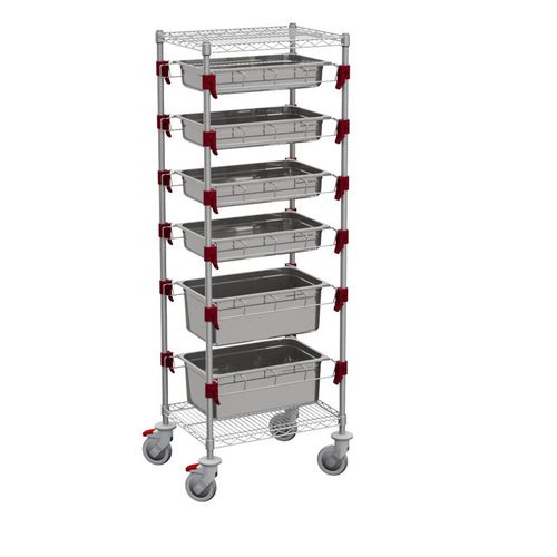 Carrello per vassoi gastronorm - MISO530 - QUATRO S.R.L. - per cucina professionale / in acciaio inossidabile / in acciaio cromato