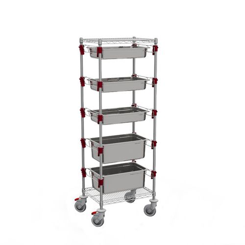 Carrello per vassoi gastronorm - MISO325 - QUATRO S.R.L. - per cucina professionale / in acciaio inossidabile / in acciaio cromato
