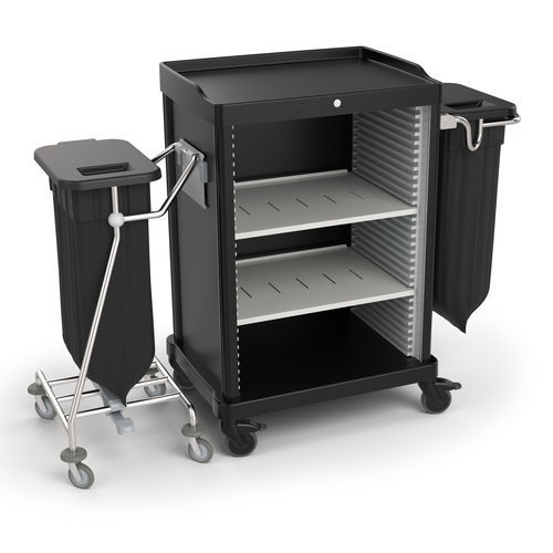 Carrello di pulizia - 4ESSENTIAL-V7 - QUATRO S.R.L. - portabiancheria / per hotel / personalizzabile