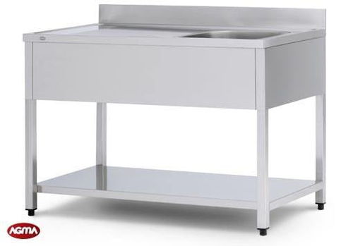 Mobile lavello in acciaio inossidabile - AGMA ARREDO INOX PROFESSIONALE SRL A SOCIO UNICO - con piedi / professionale